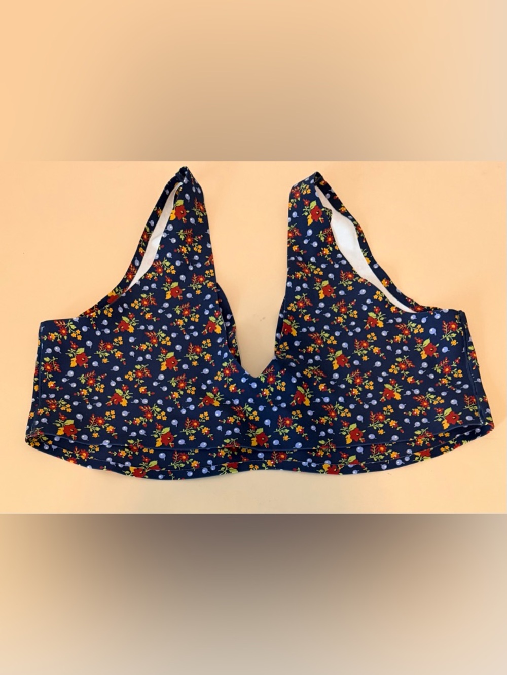 Parade Support Lift Plunge Bralette – Navy Floral Print – Size 3X - Picture 4 of 5